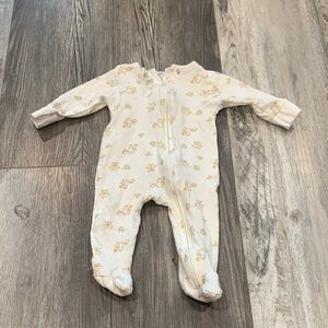Beau and Belle Adorable White and Yellow Baby One Piece